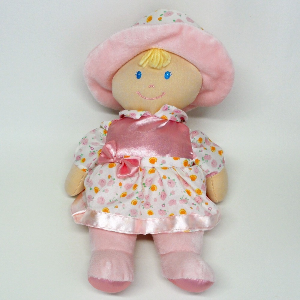 Kids Preferred My First Baby Doll Plush Blonde Hair Blue Eyes Pink Floral 26720